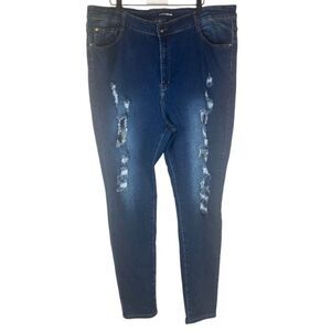 Fashion Nova women size 3X denim jeans ripped
